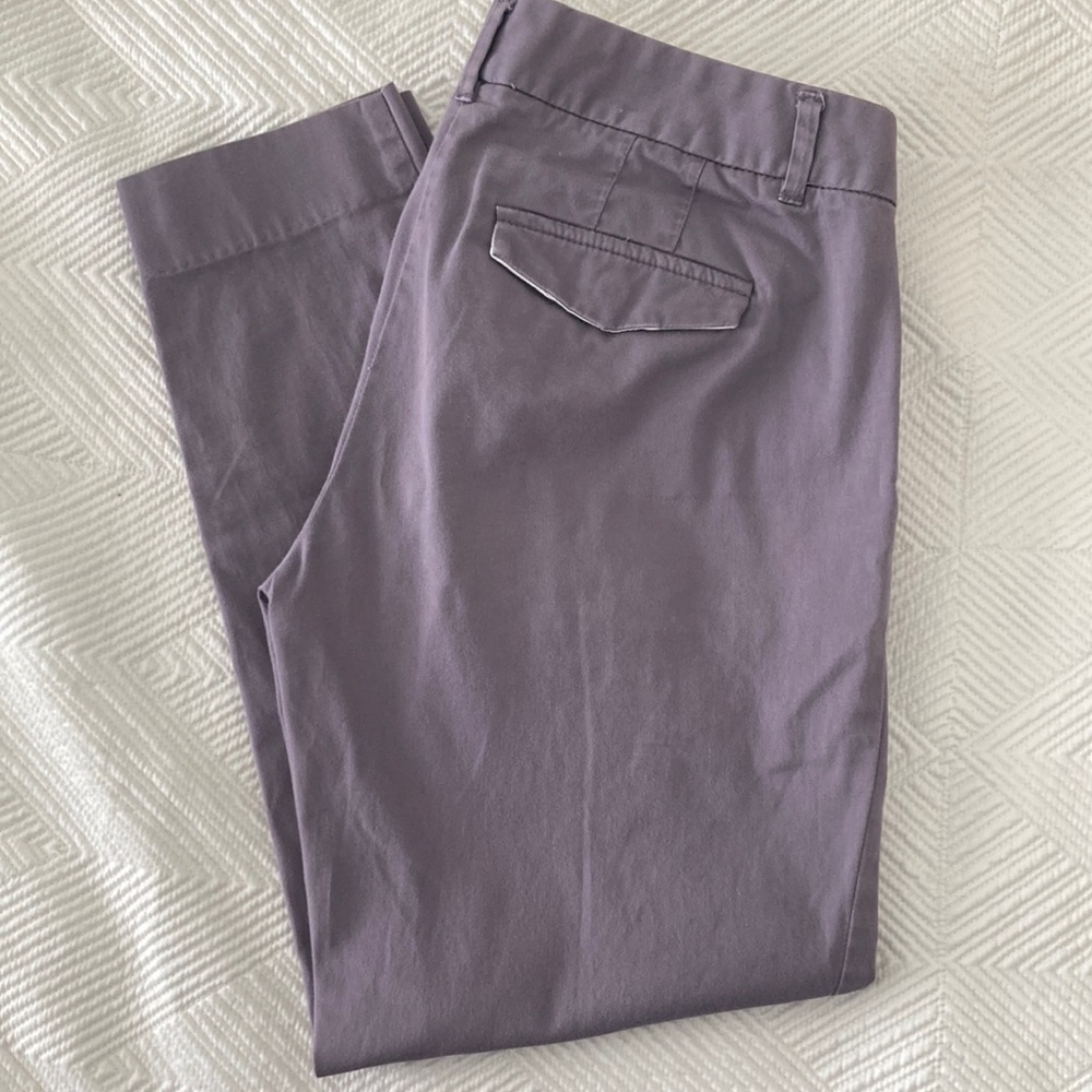 J. Crew Cropped Chino Pants in Dusty Lavender